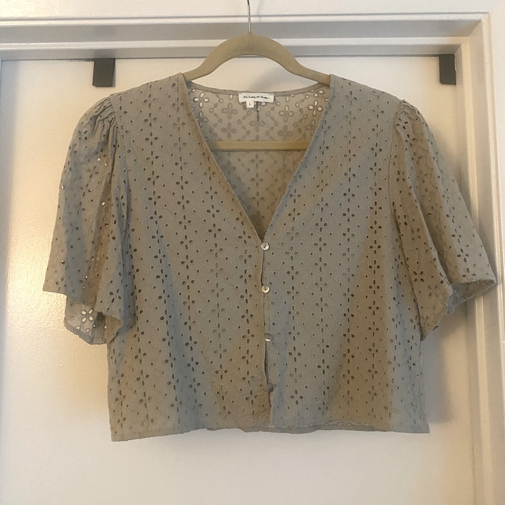 Eyelet crop top